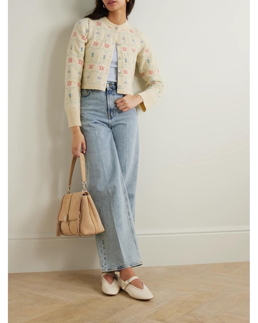Calle Del Mar Natural Cropped Silk Cardigan