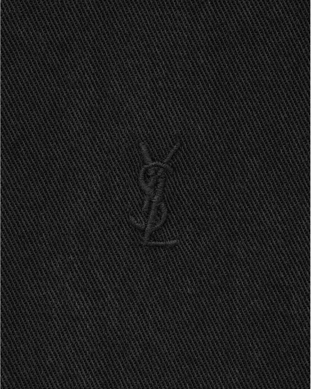 Saint Laurent Black Cassandre Relaxed-Fit Denim Shirt for men