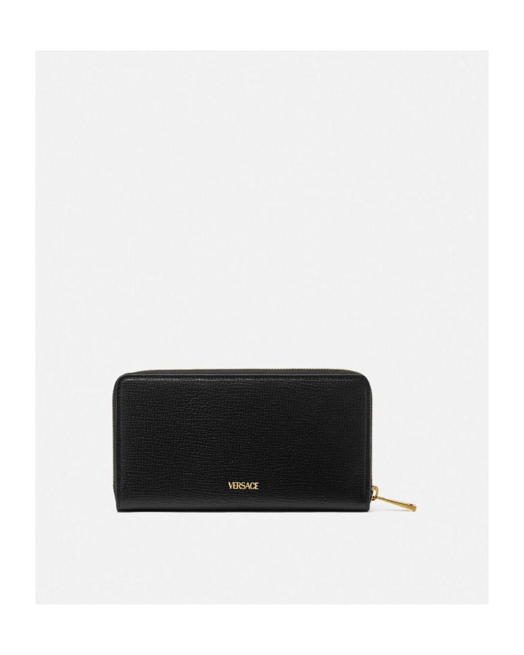 Versace Black Medusa Biggie Zipped Continental Wallet for men