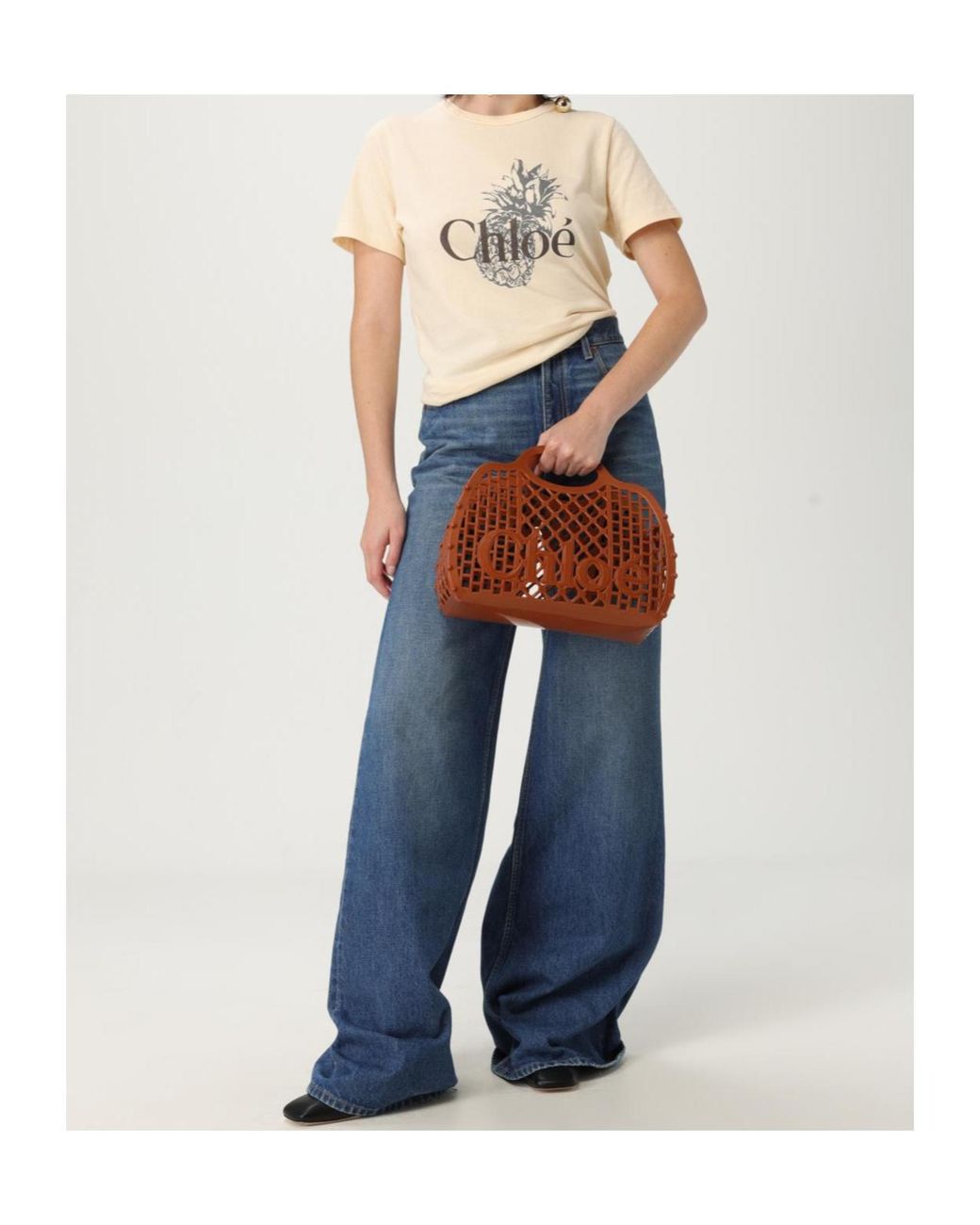 Chloé Blue Chloé Logo Patch Flared Jeans