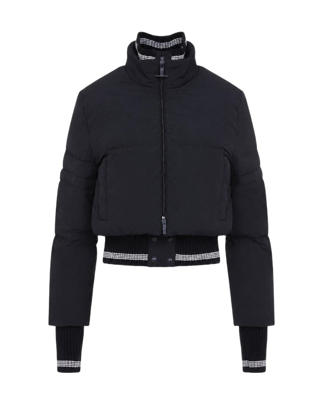 Thom Browne Blue Cropped Zip-Front Down Jacket