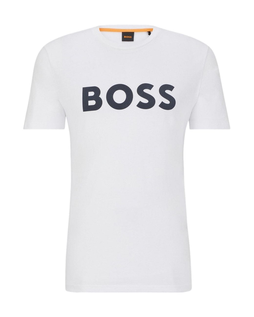 Boss White Cotton Shortsleeve Tshirt for men