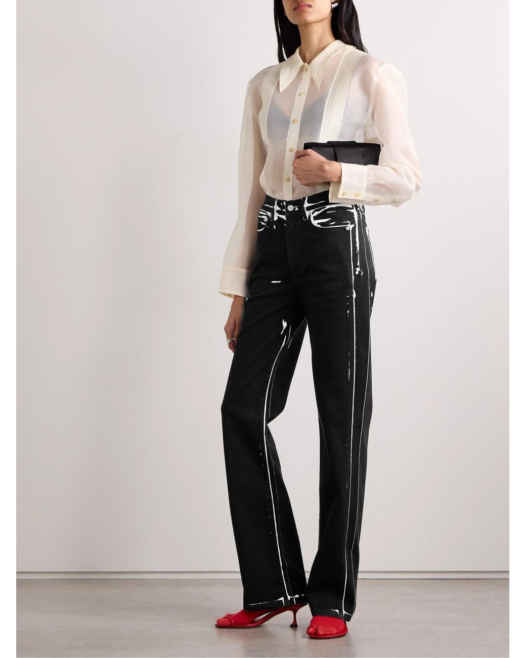 Proenza Schouler Black Color-Block Jeans