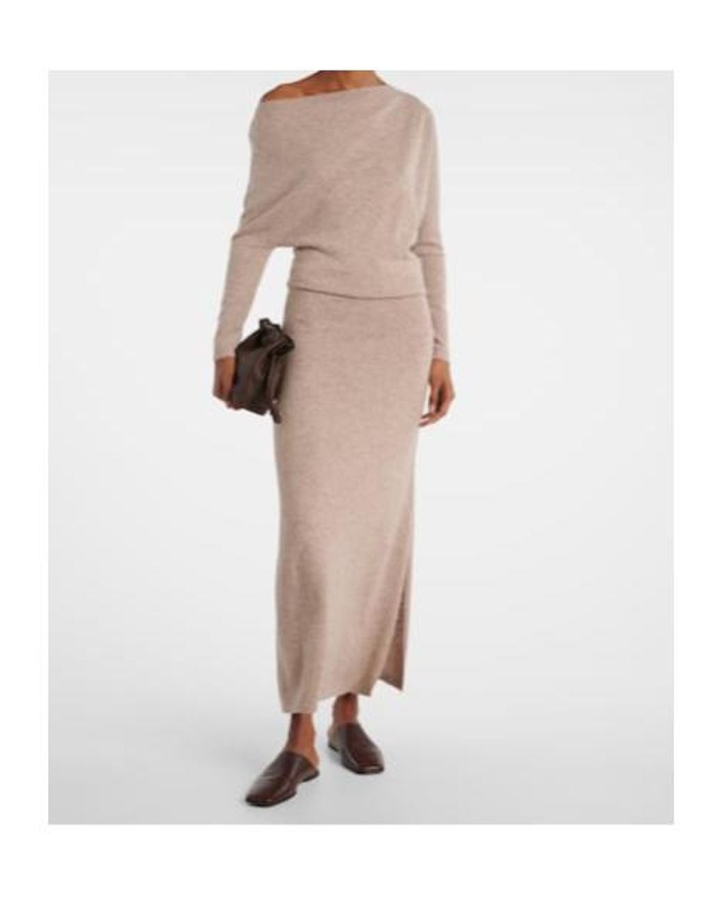 Altuzarra Natural Kasos Draped Cashmere Maxi Dress