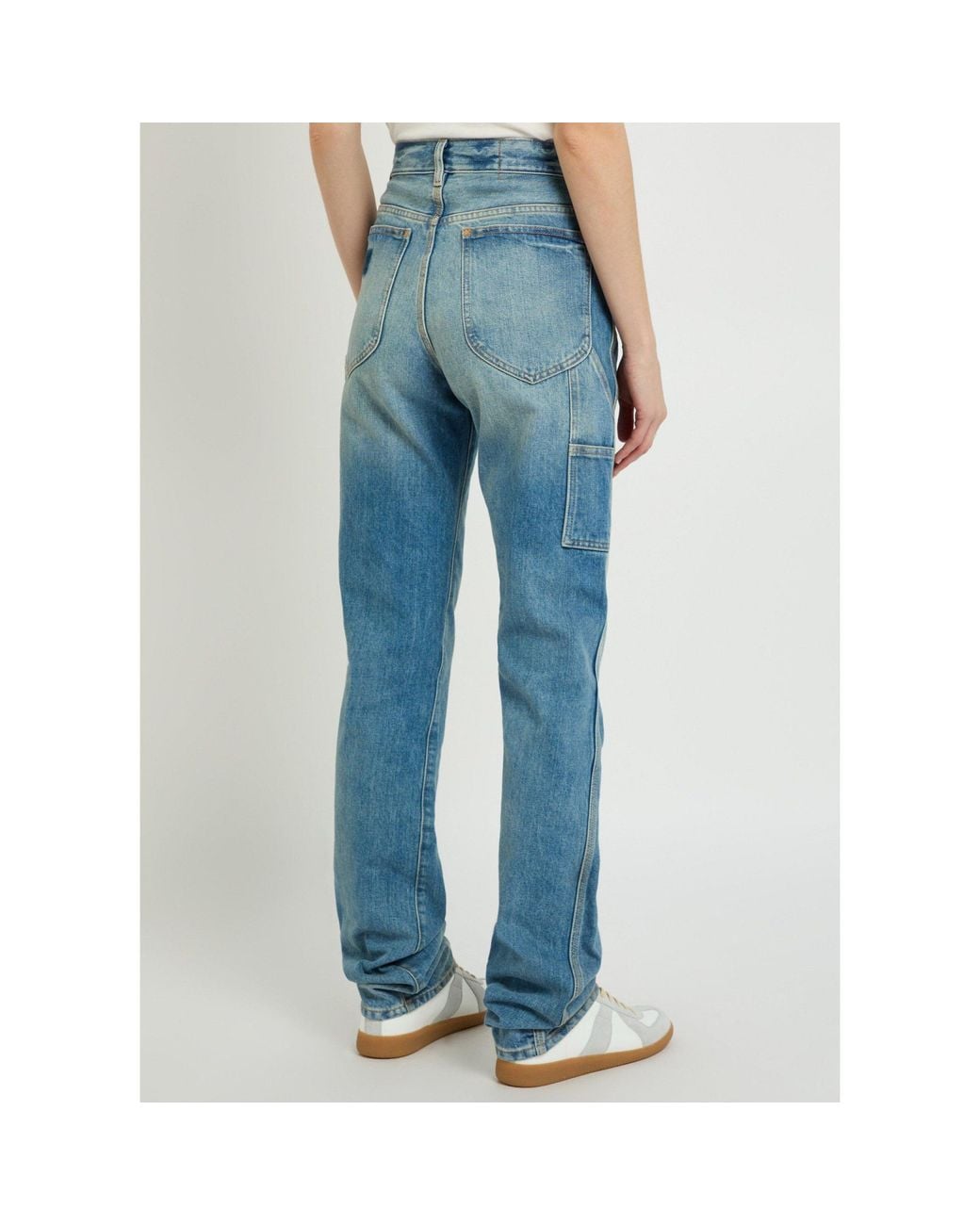 Maison Margiela Blue High-Rise Straight-Leg Jeans