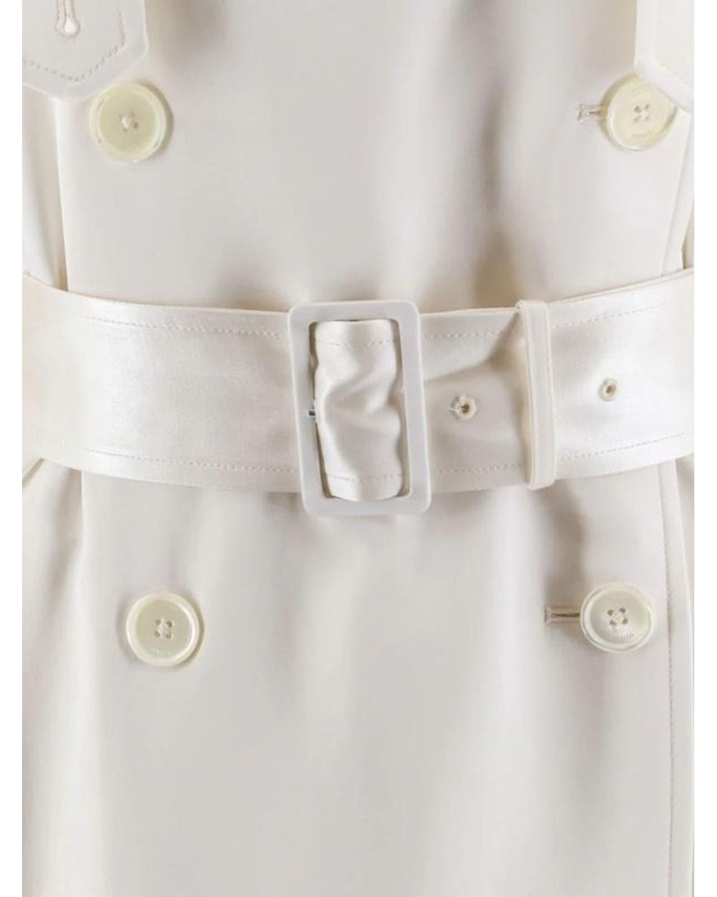 Totême  Natural Totême Double Breasted Belted Trench Coat