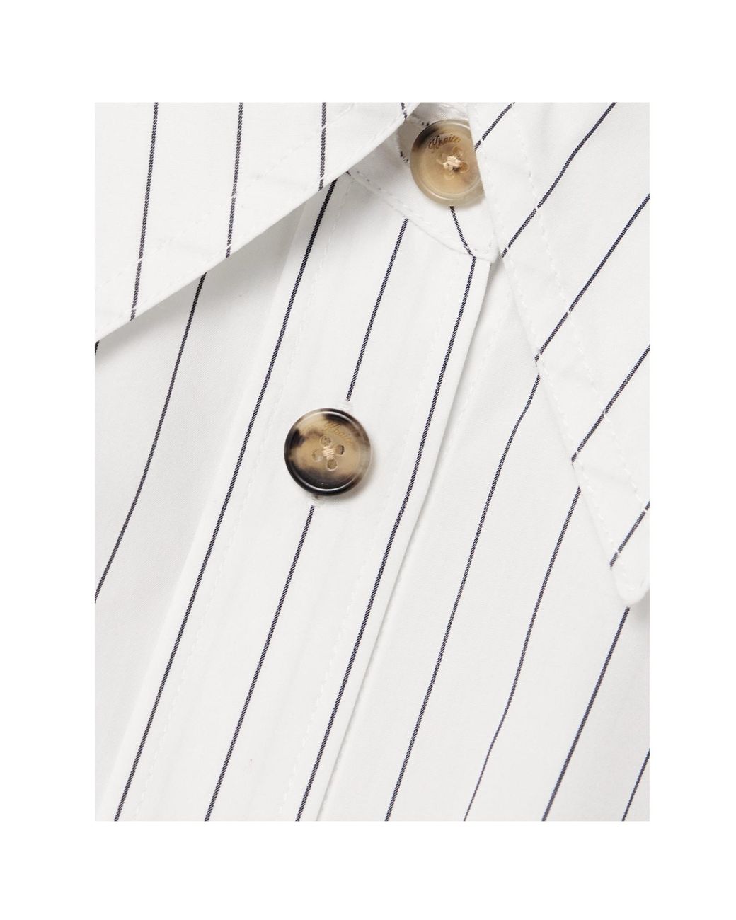 Khaite White The Tamal Striped Button-Up Shirt