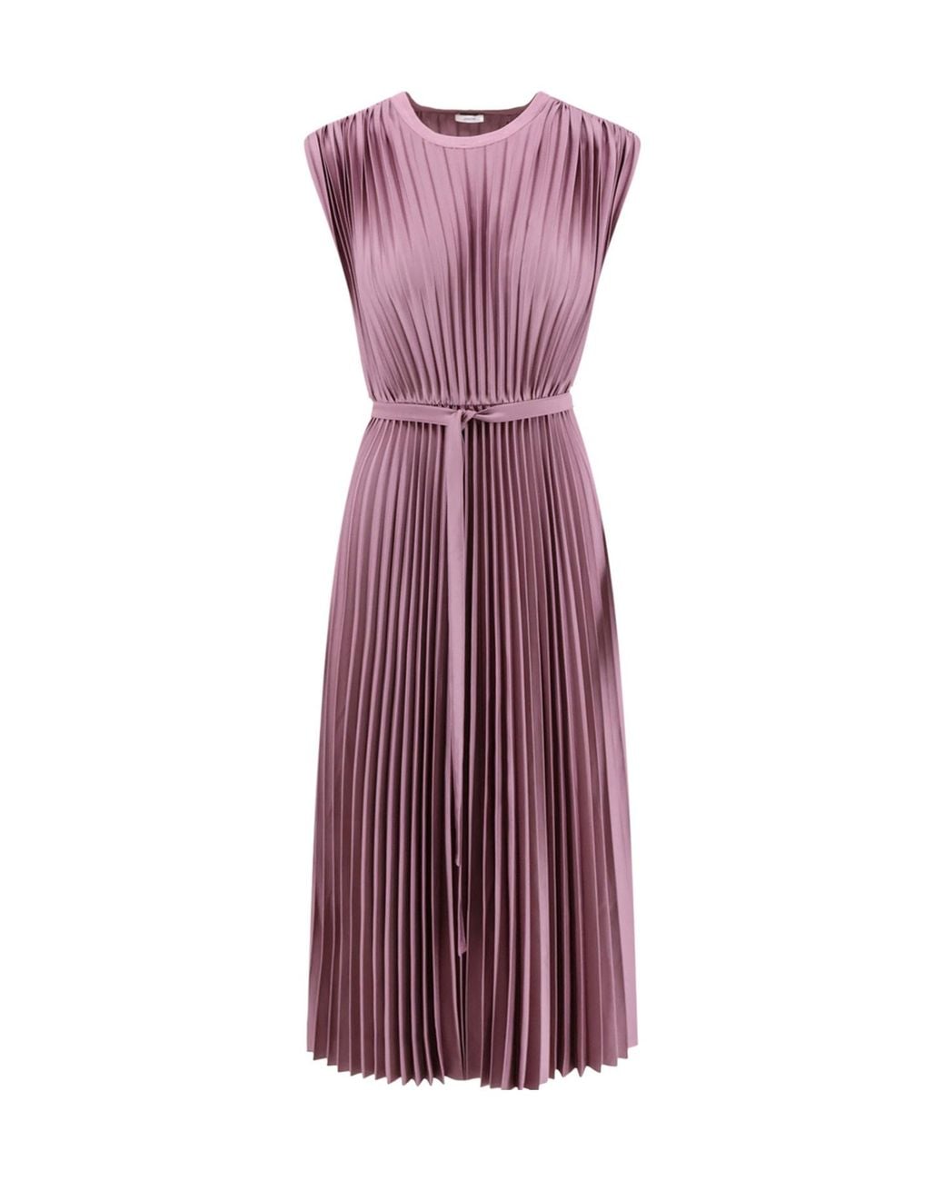 Joseph Purple Pleated Belted Dress