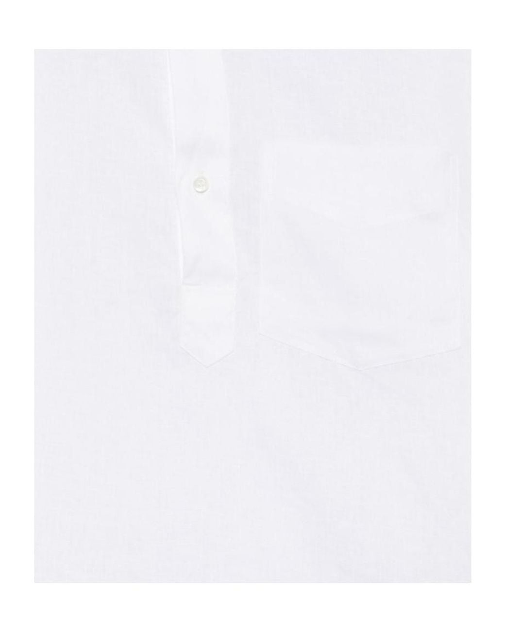 Aspesi White Half-Button Long-Sleeved Shirt for men
