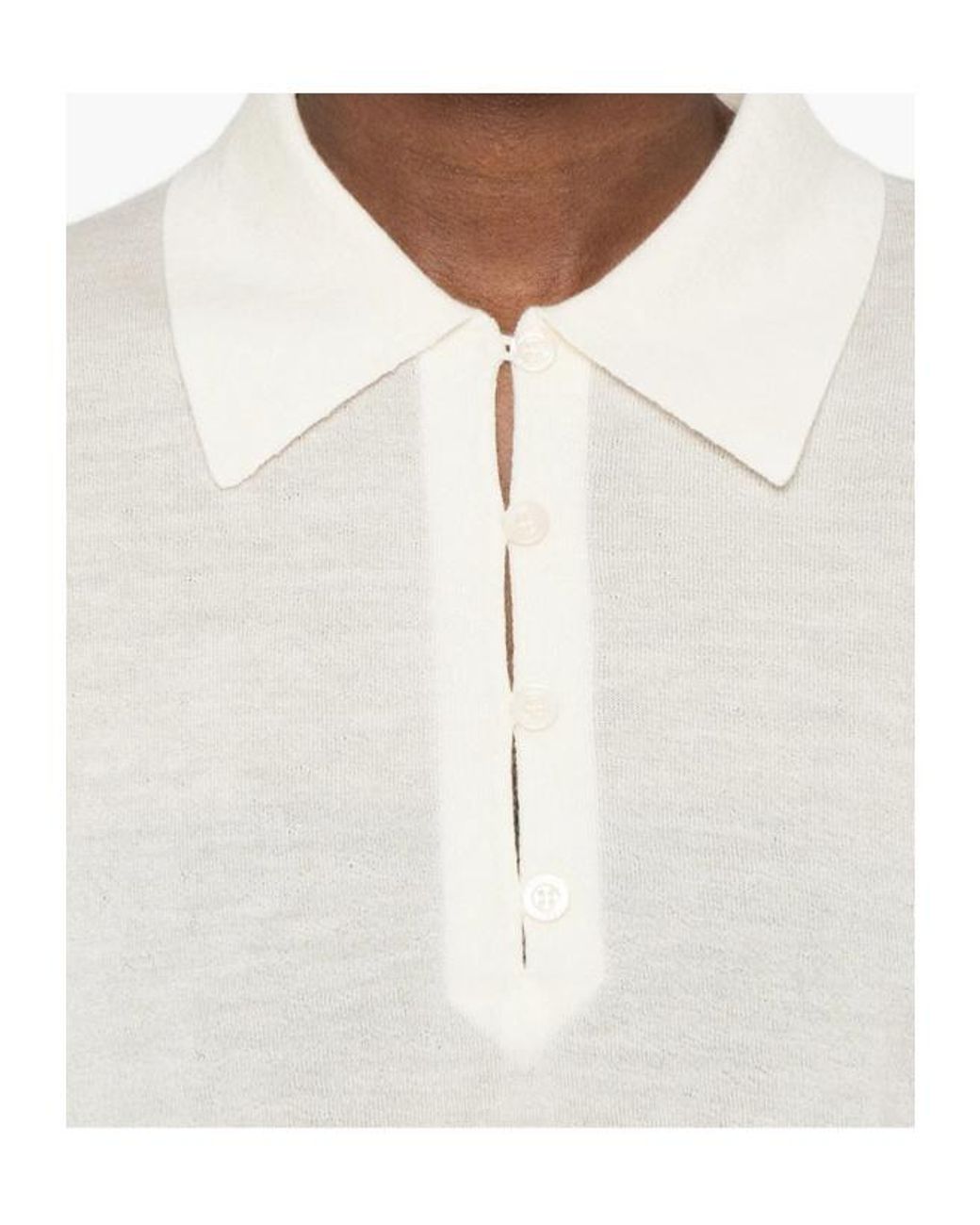 FRAME White Cashmere Polo Shirt