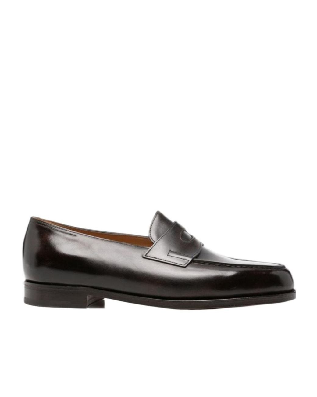 John Lobb Black Round-Toe Loafers for men