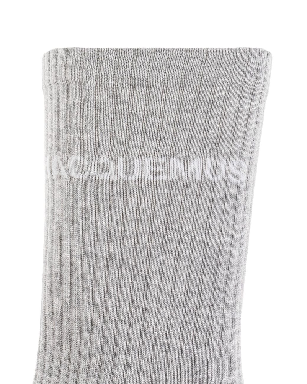 Jacquemus Gray Ribbed Crew Socks