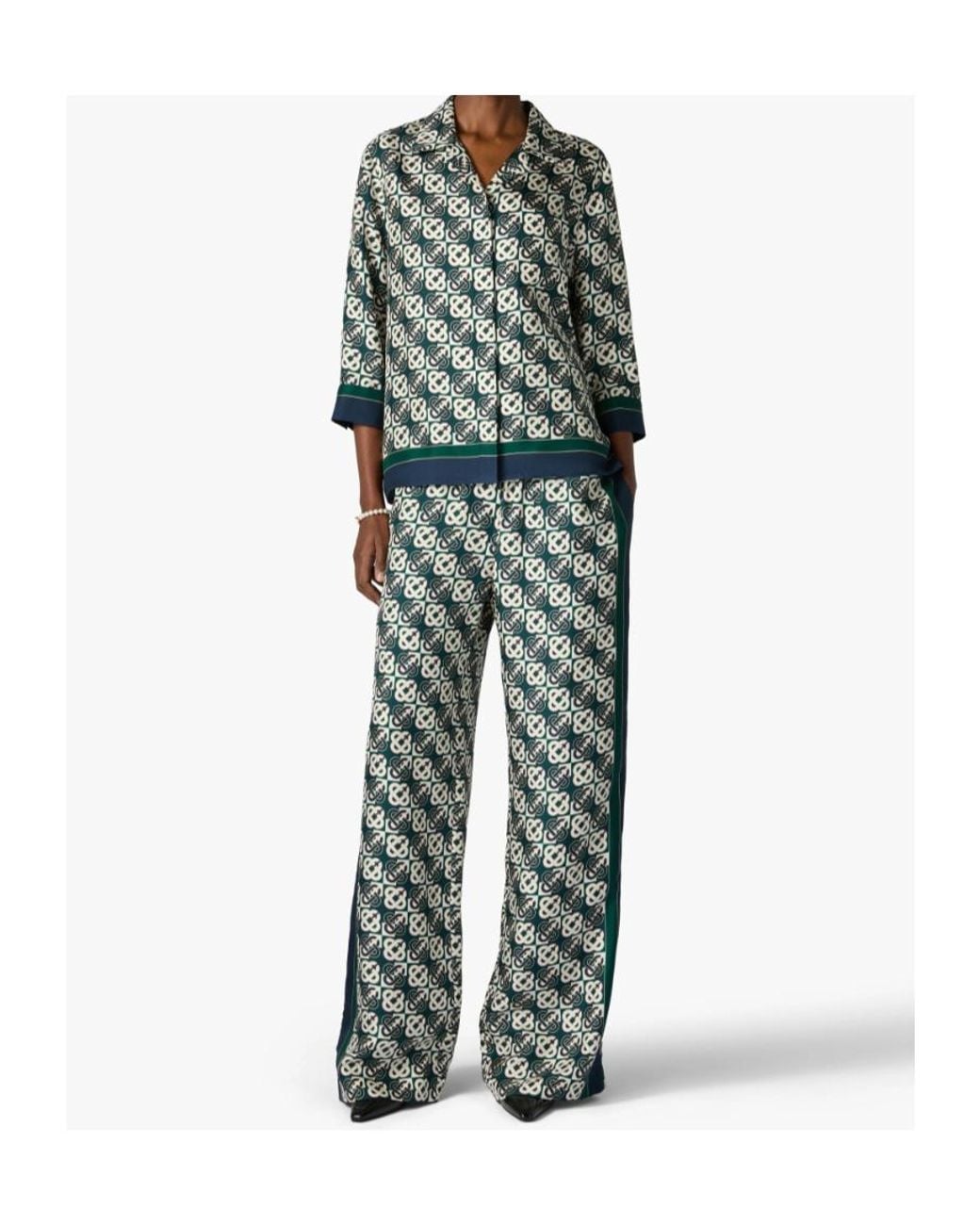 Casablanca Green Monogram-Print Shirt Pajama