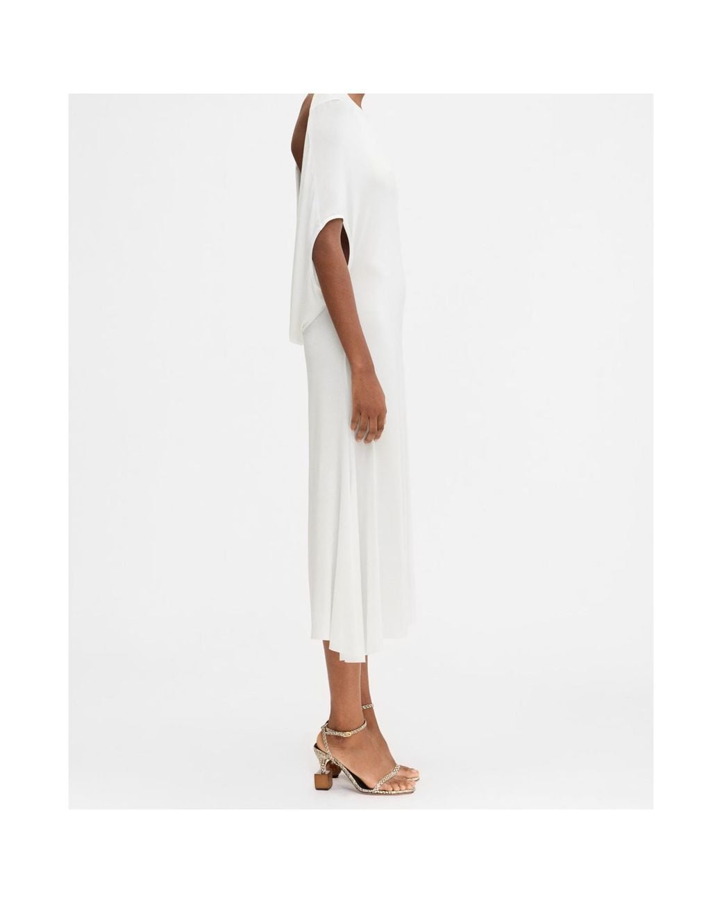 Jacquemus White Drape Detailed Dress