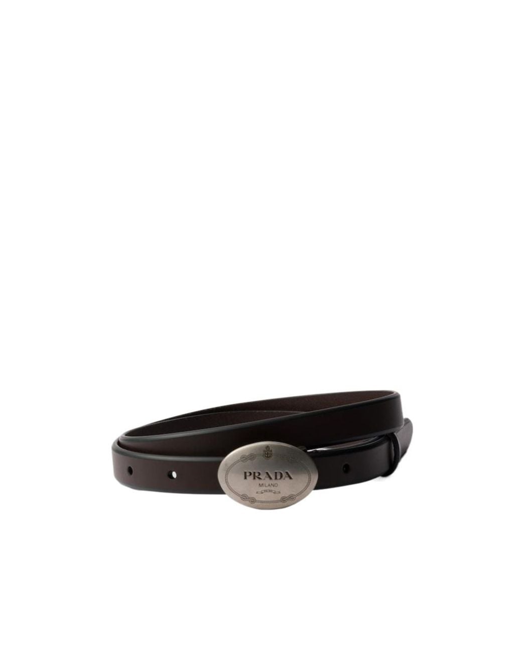 Prada White Leather Belt