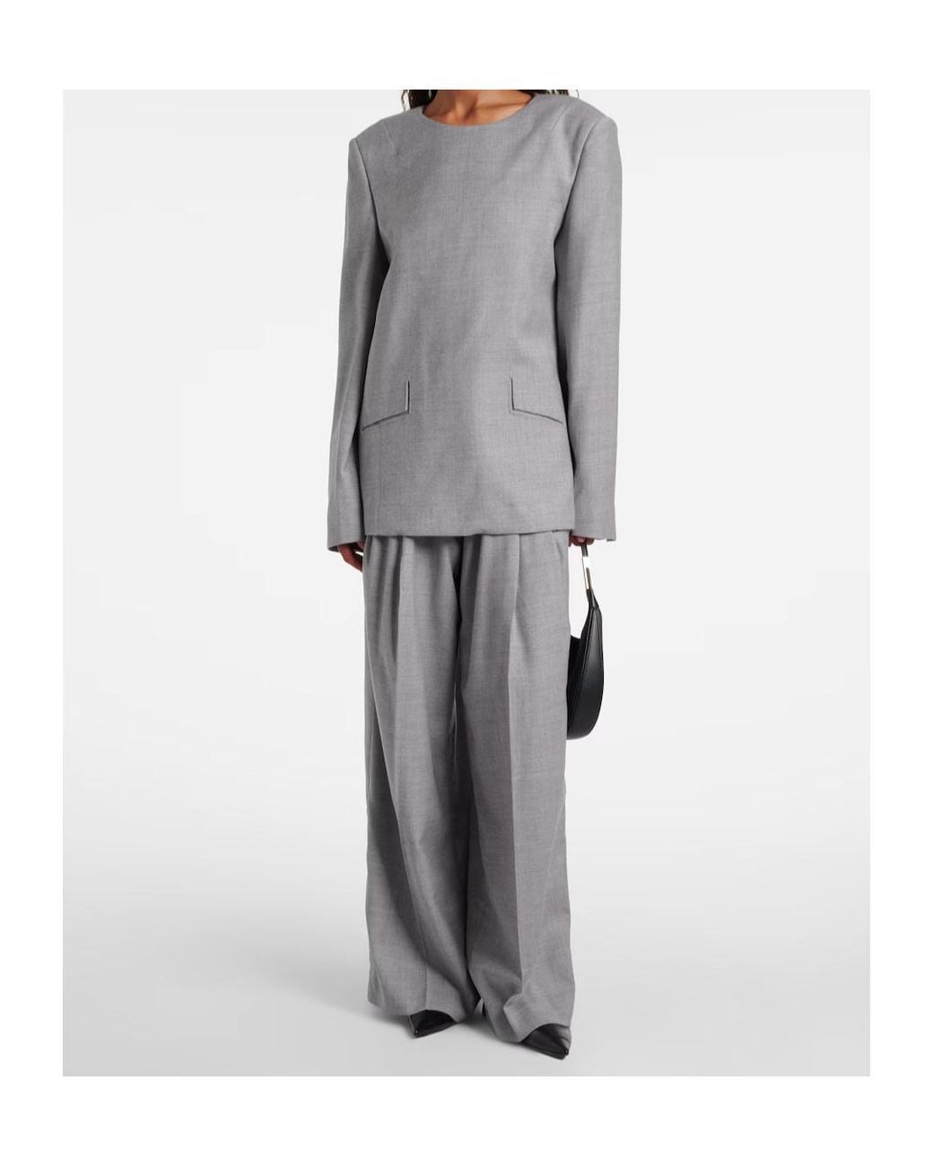Entire studios Gray Wool-Blend Top