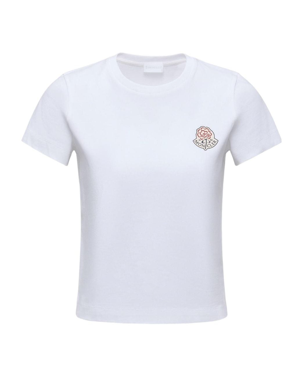 Moncler White Logo Patch Crewneck T-Shirt