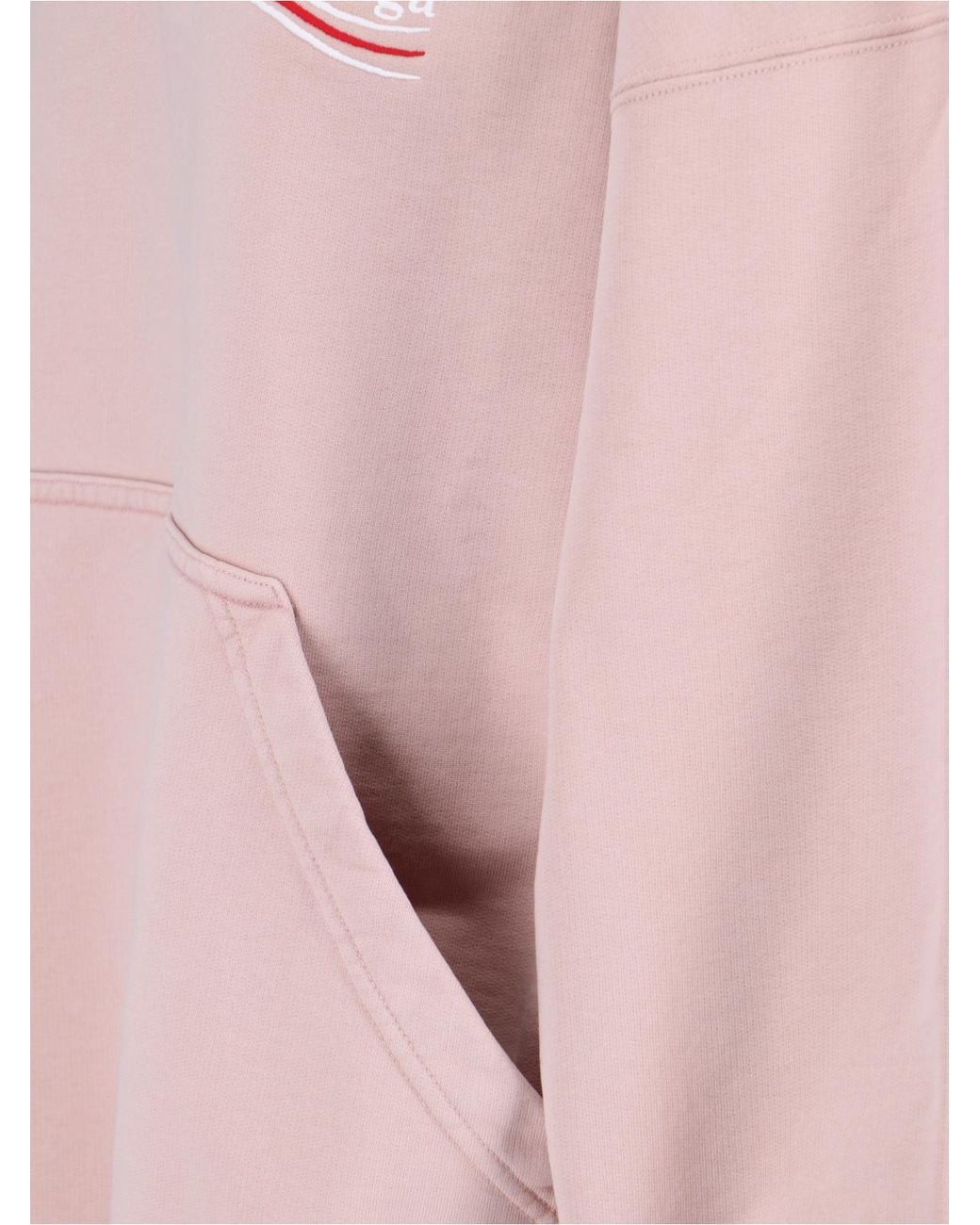 Balenciaga Pink Logo Embroidered Hoodie