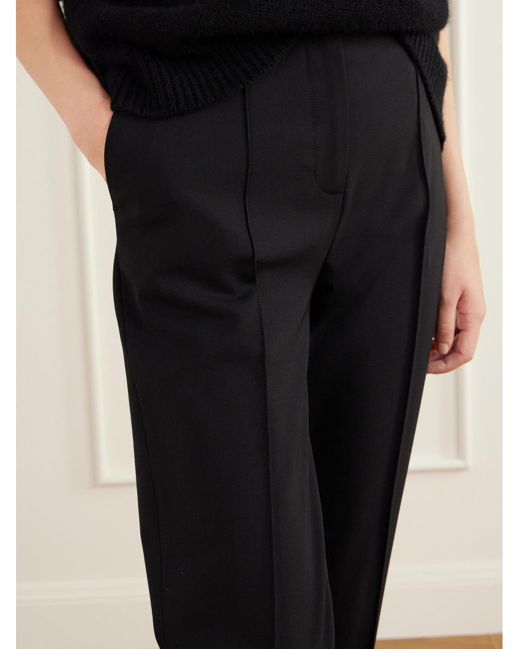 Loulou de Saison Black Malka Lds Seam-Detail Trousers