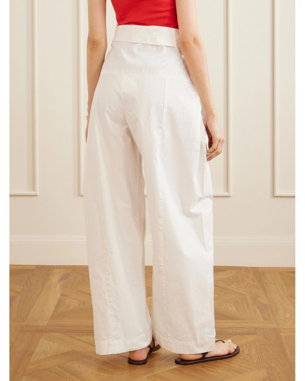 Matteau White Fisherman Cotton-Twill Pants