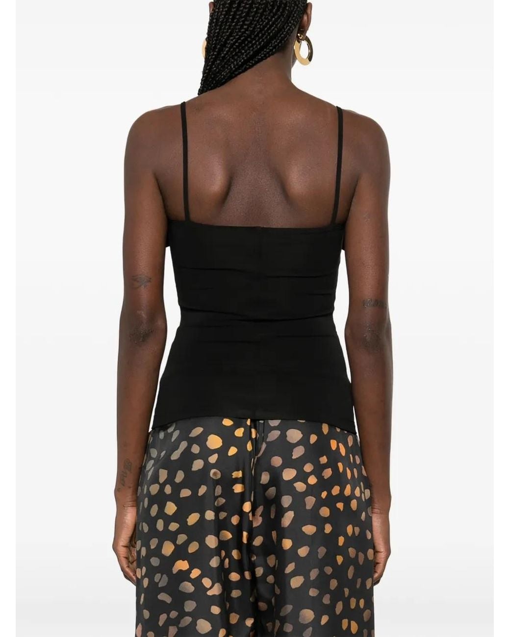 Nanushka Black Marinie Square-Neck Top