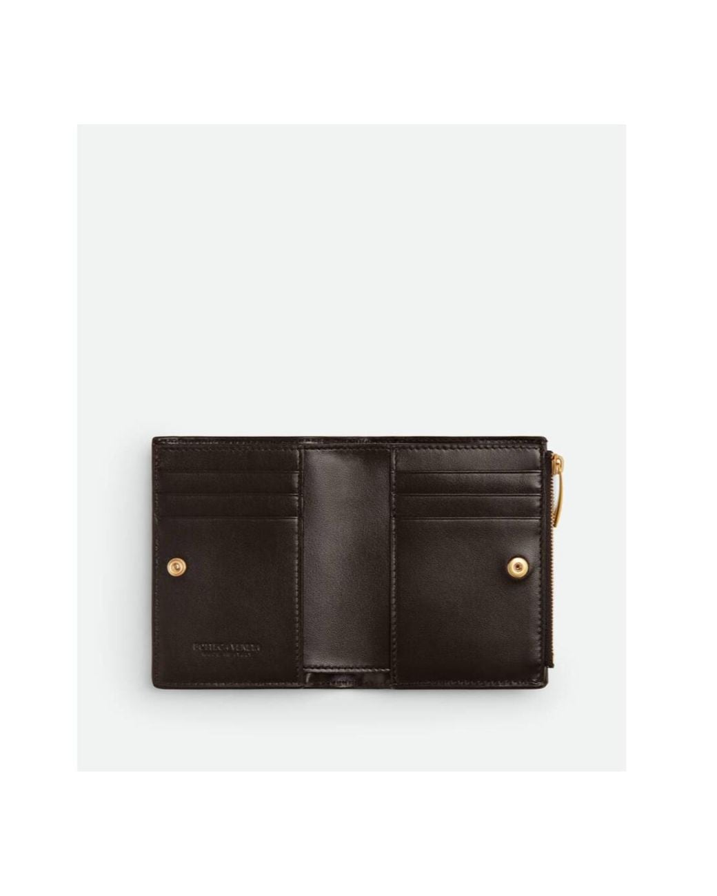 Bottega Veneta Black Intrecciato Bi-Fold Small Wallet