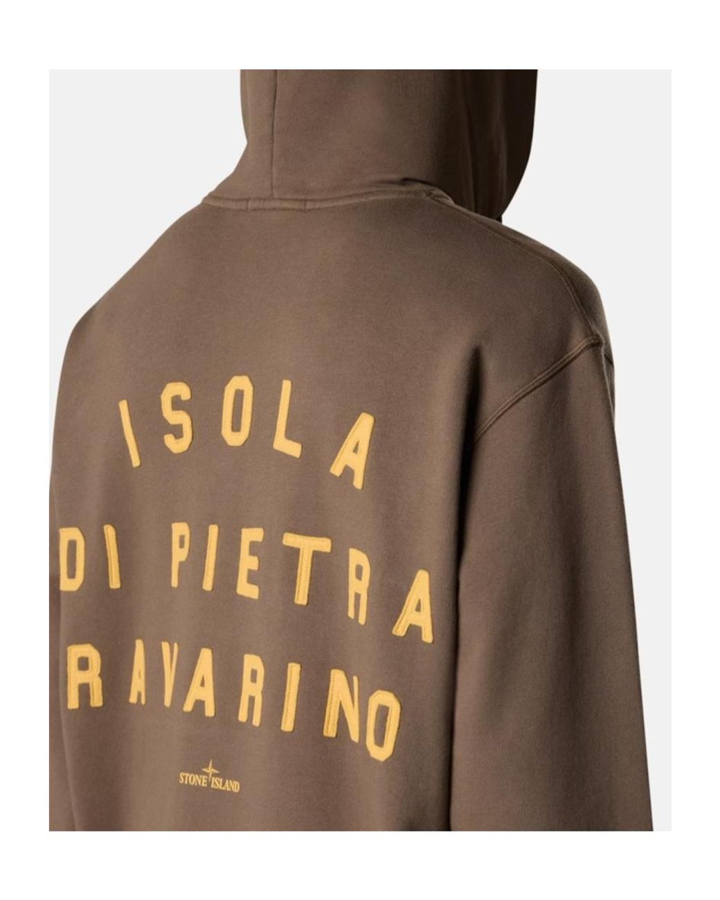 Stone Island Brown Compass Printed Garment Dyed Sweatshirt for men