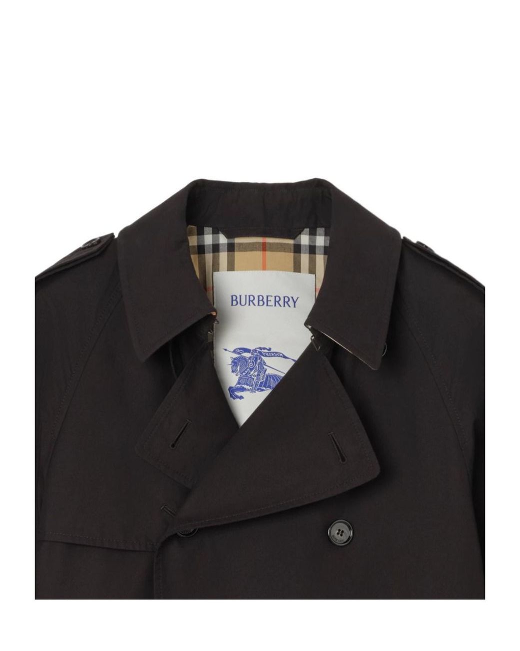 Burberry Black Tropical Gabardine Leadenham Trench Coat for men