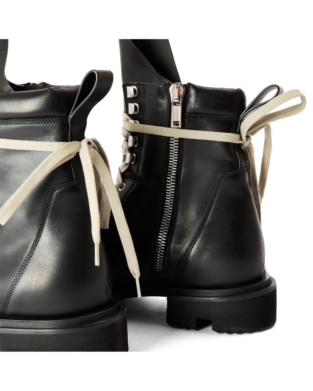 Rick Owens Black Side Zip Martin Boots for men