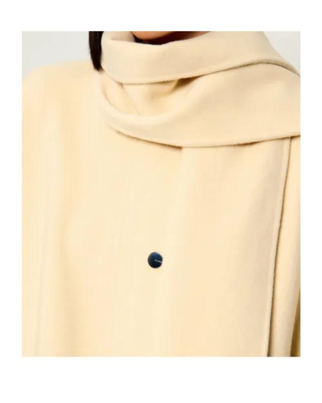 Pinko Natural Double-Layered Button-Up Cape
