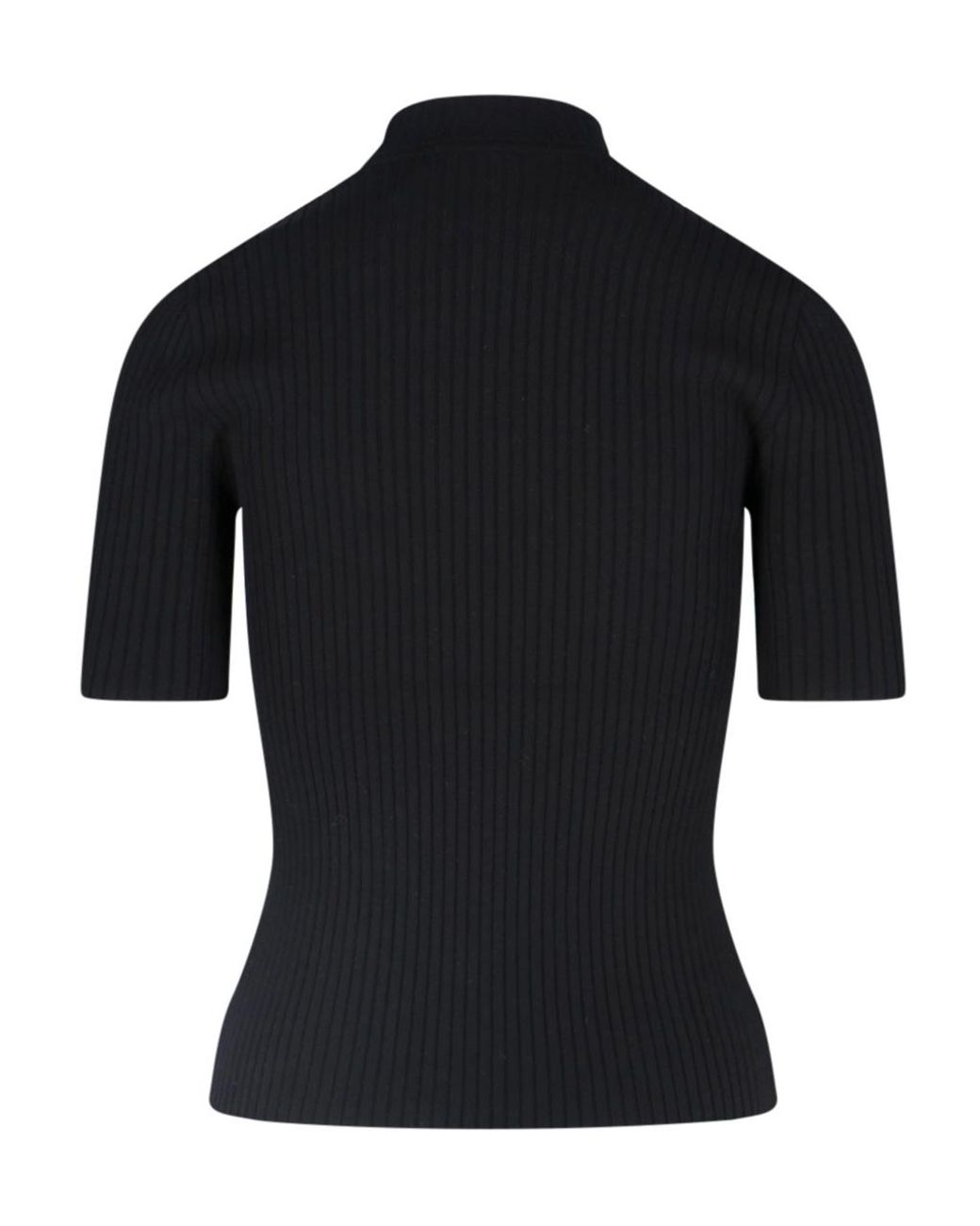 Courreges Black Courrèges Reedition Short-Sleeved Ribbed Jumper