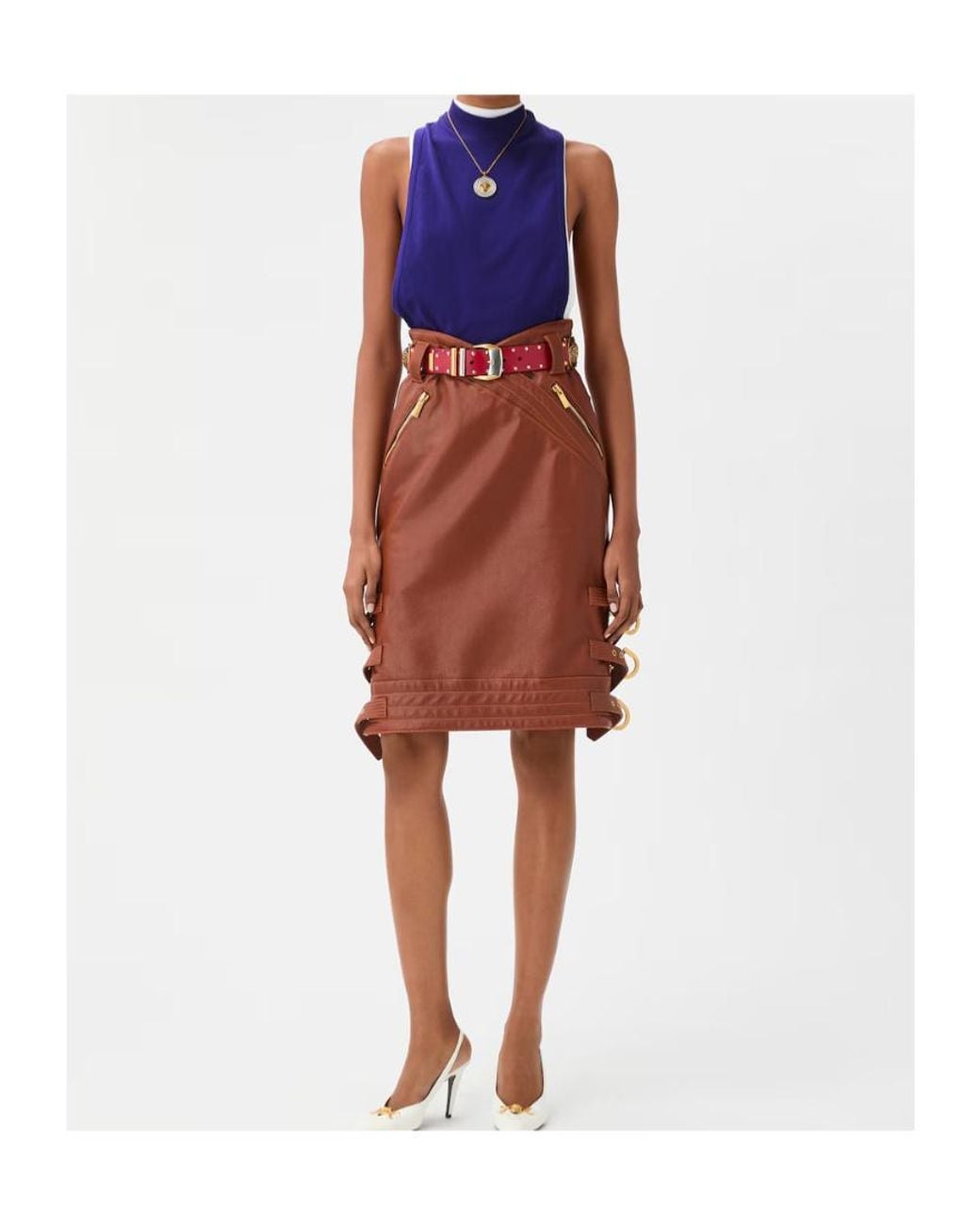 Versace Purple Open-Back Sleeveless Top
