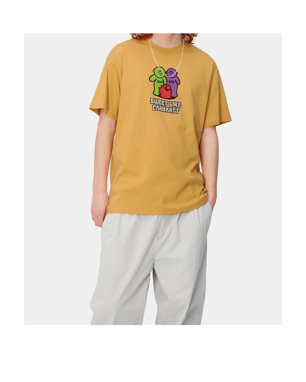 Carhartt Yellow Gummy-Print Cotton T-Shirt for men