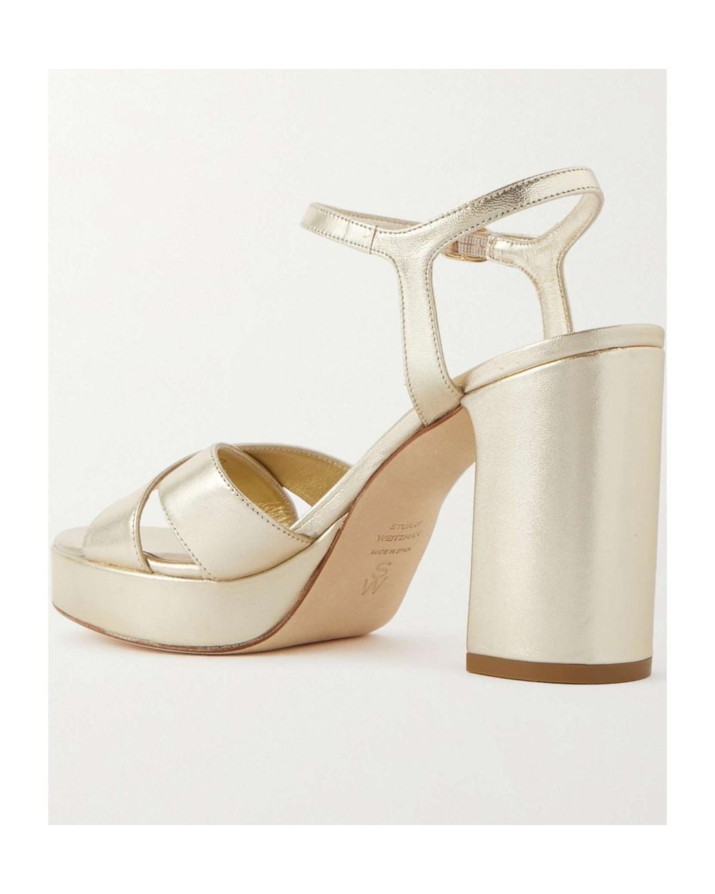 Stuart Weitzman White Round-Headed High-Heeled Sandals