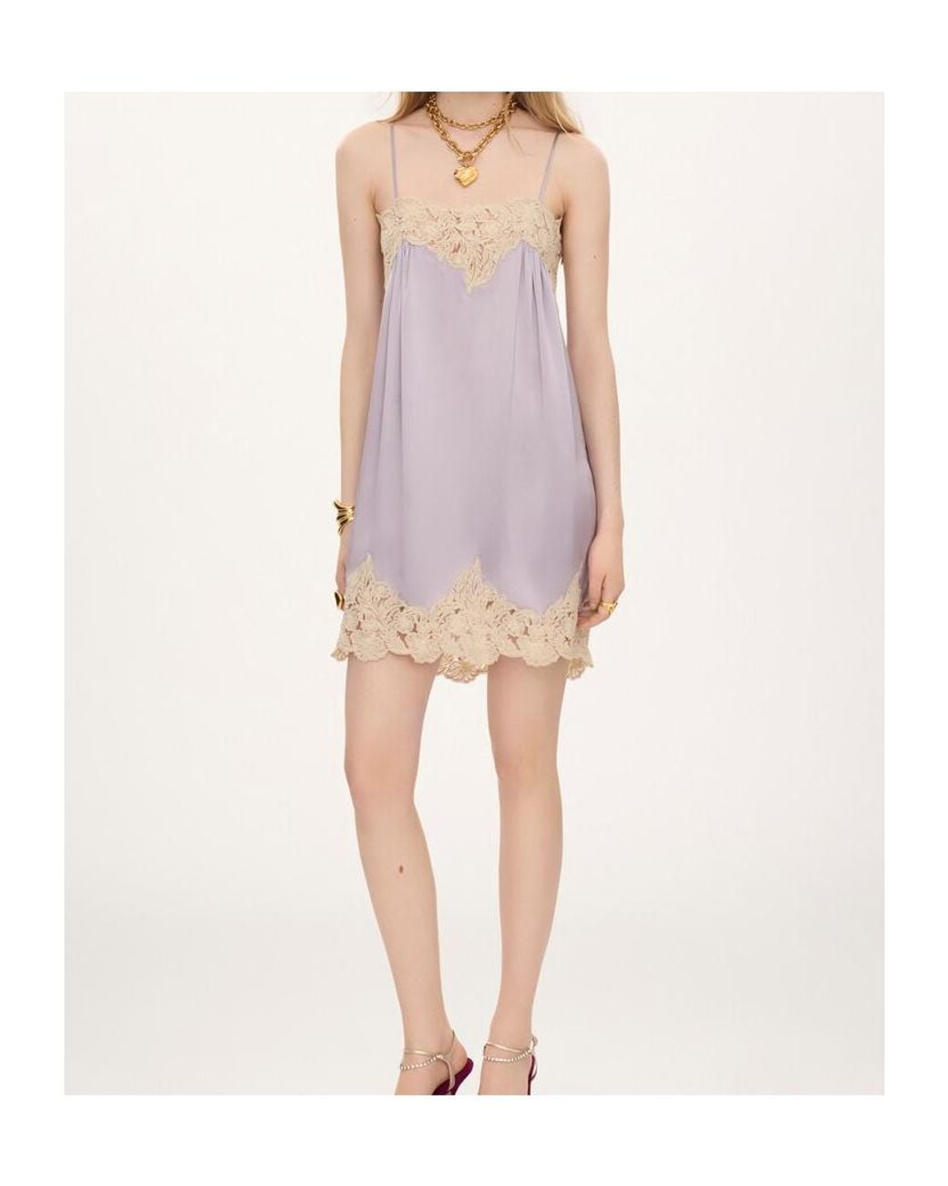 Chloé Purple Chloé Thin-Strap Mini Dress
