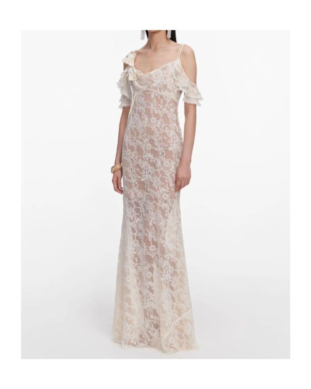Self-Portrait Multicolor Floral Lace Maxi Dress