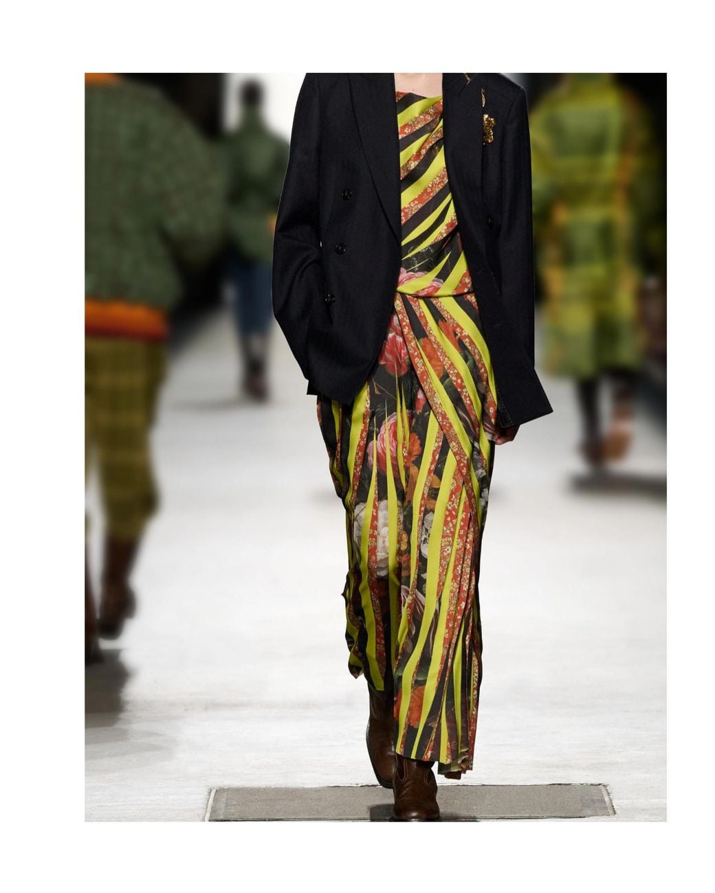 Dries Van Noten Metallic Printed Satin Maxi Dress