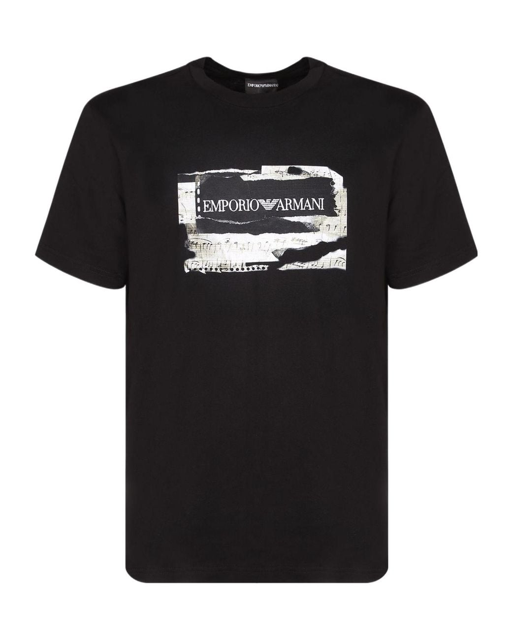 Emporio Armani Black Graphic Logo T-Shirt for men