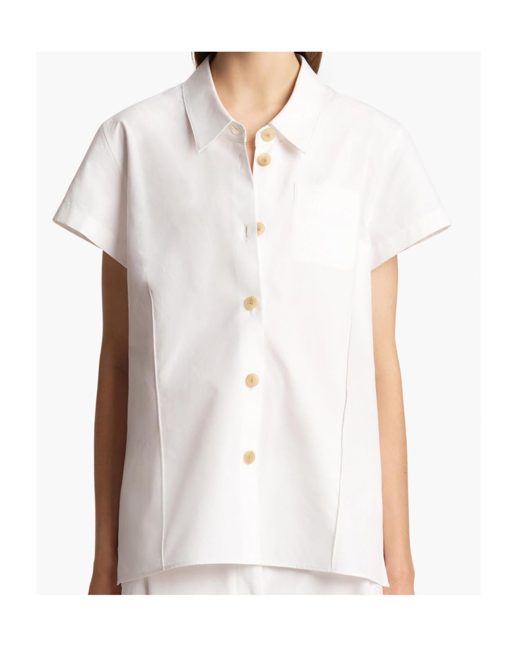 Khaite White Button Keefe Top