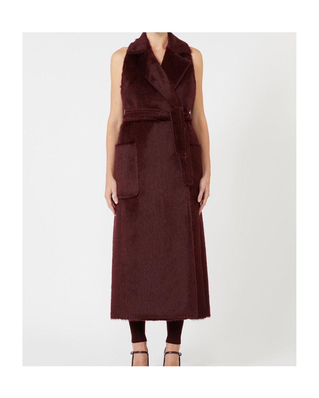 Max Mara Purple Abbozzi Belted Coat