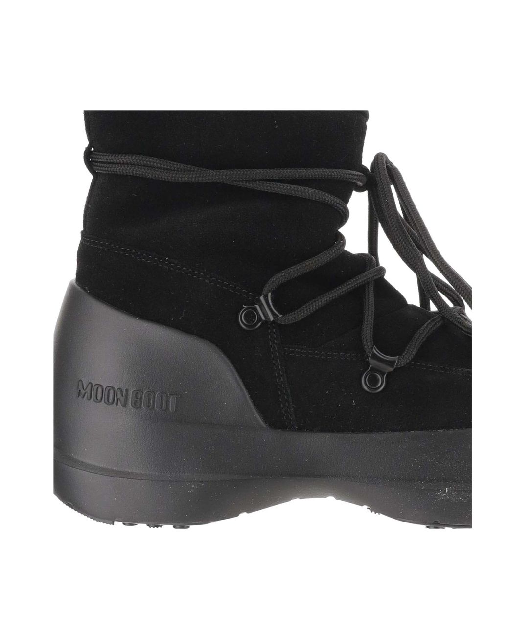 Moon Boot Black Luna Logo Embossed Boots