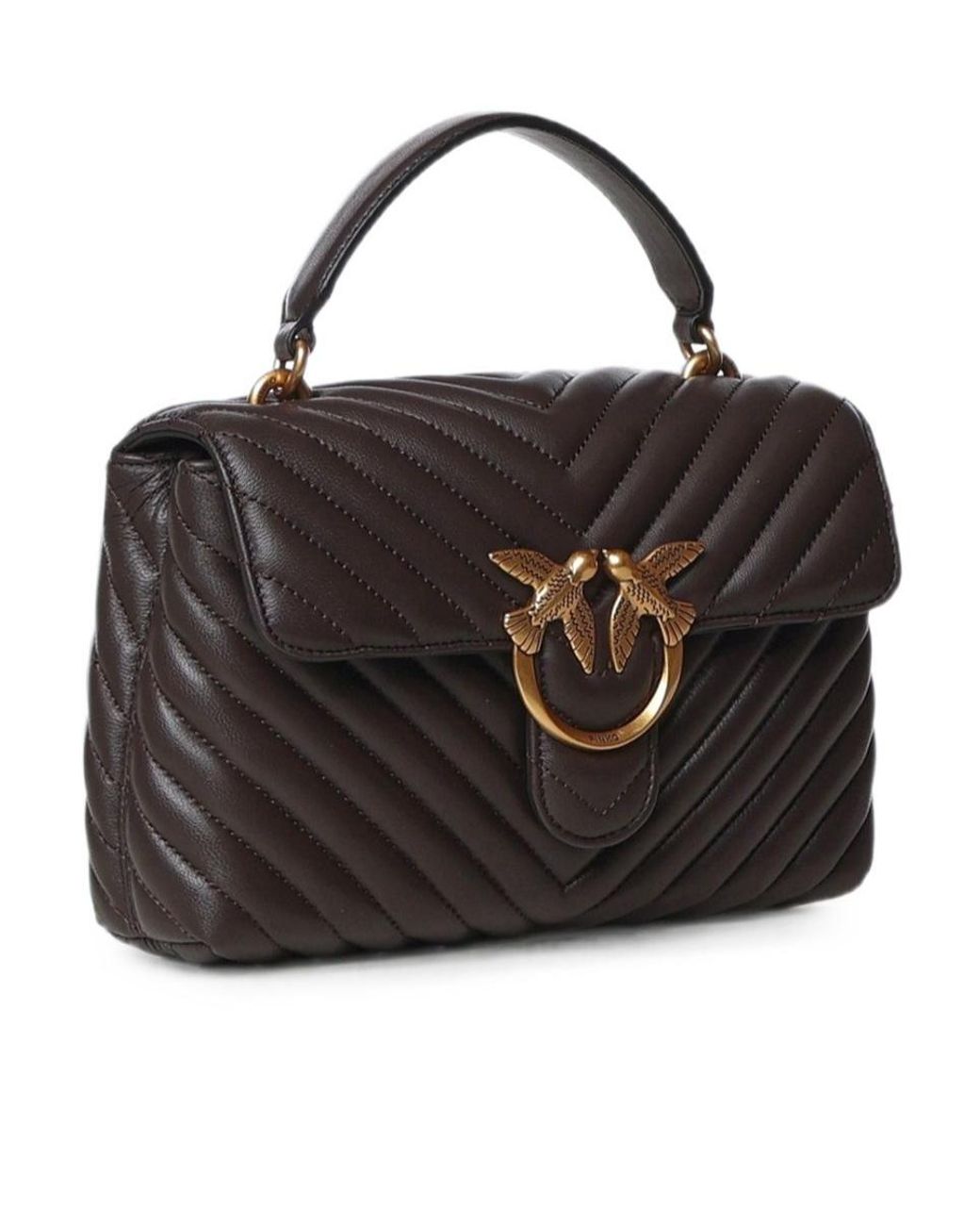 Pinko Black Quilted Top Handle Shoulder Bag