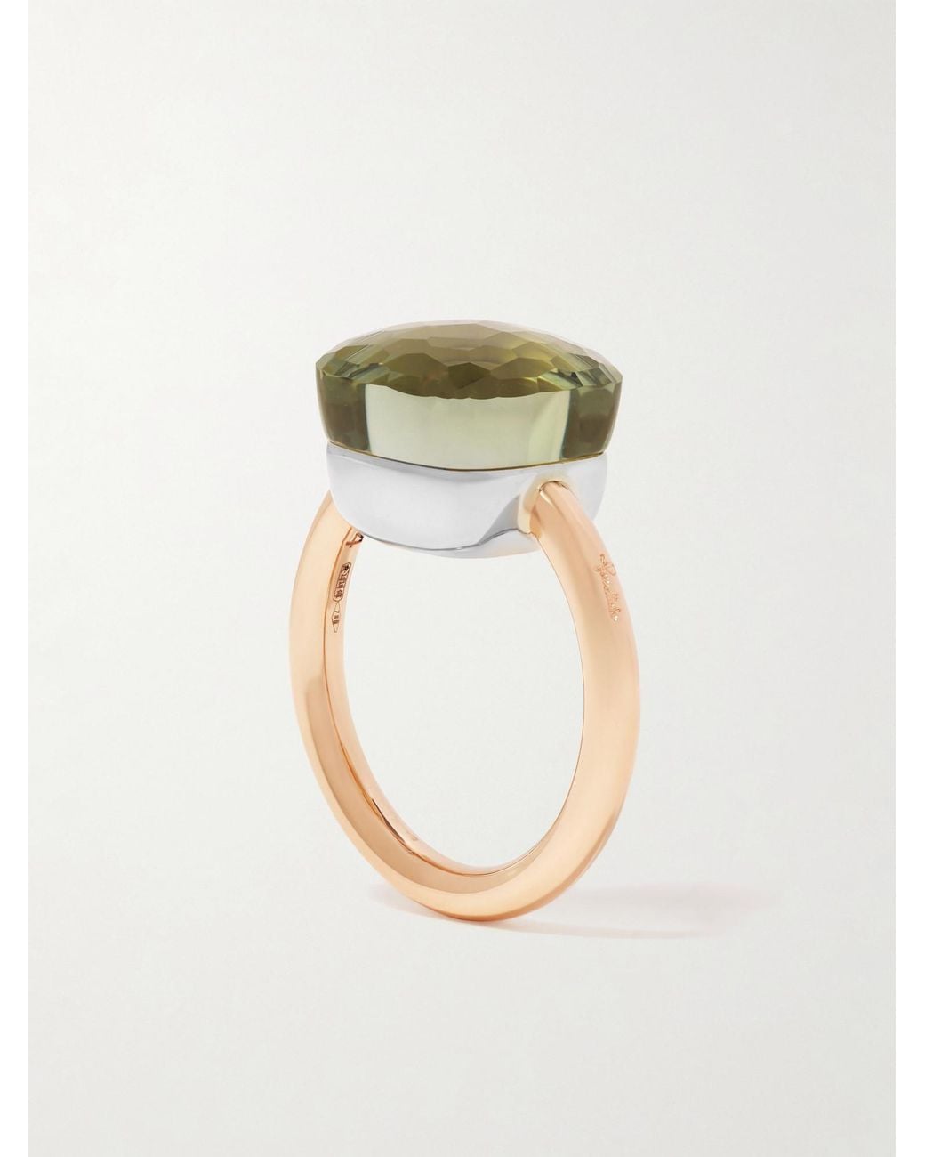 Pomellato Multicolor 18-Karat Rose Prasiolite Ring