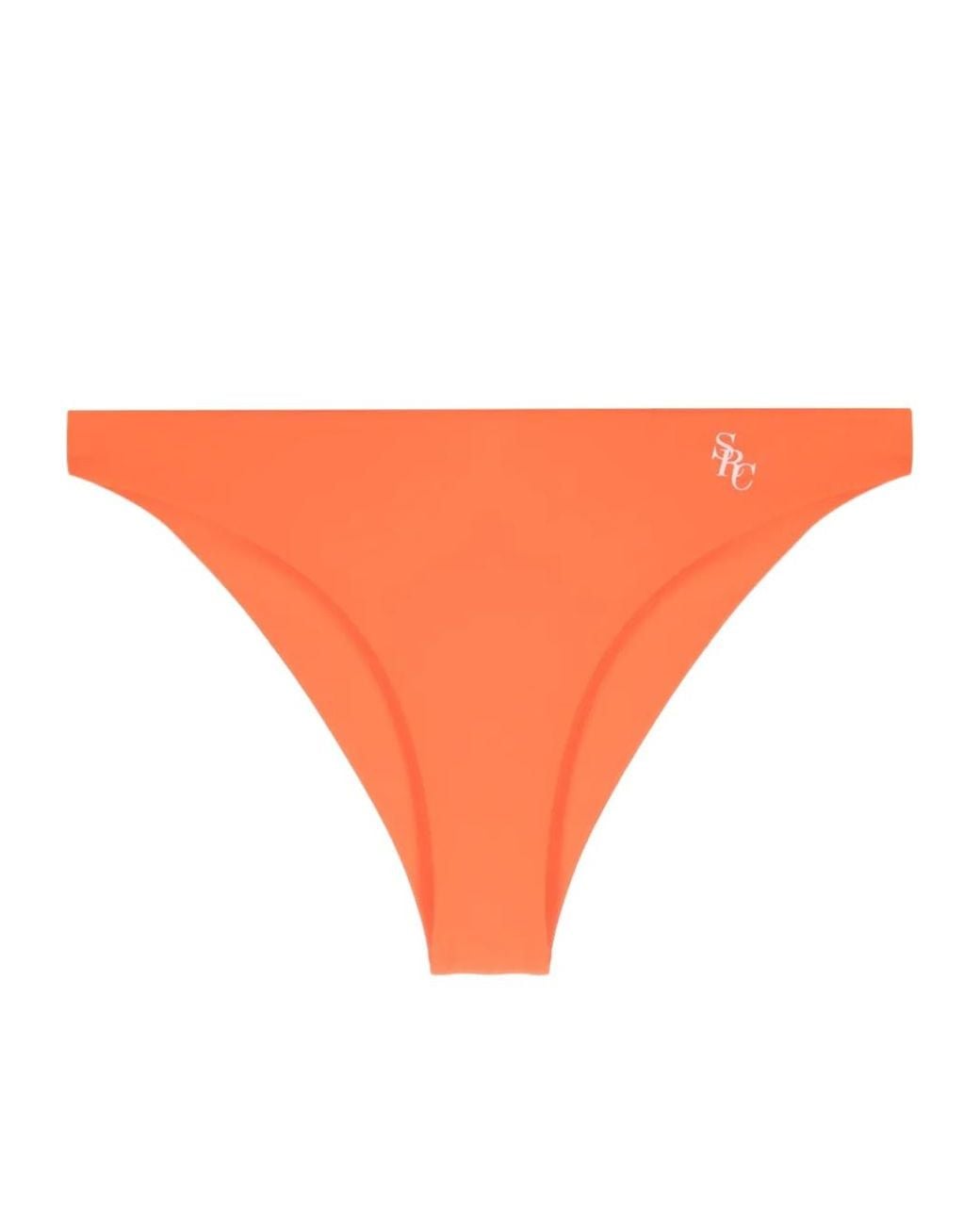 Sporty & Rich Orange Logo Printed Bikini Brief