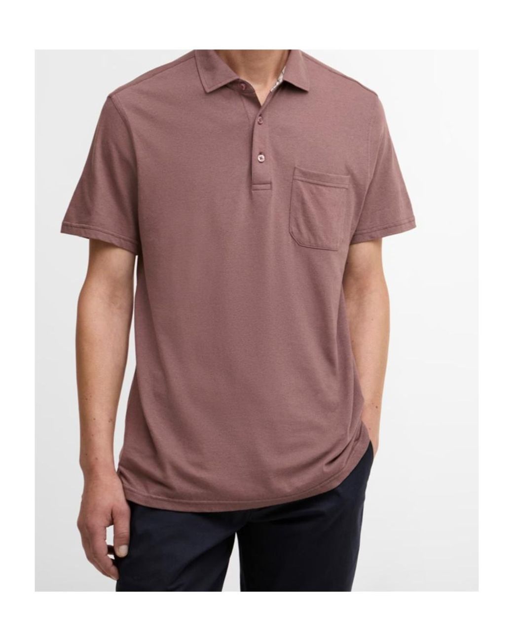 Barbour Pink Short-Sleeved Polo Shirt With Patch Pockets for men