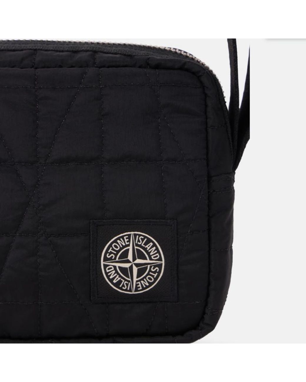 Stone Island Black Logo Patch Zipped Wrist Pouch for men