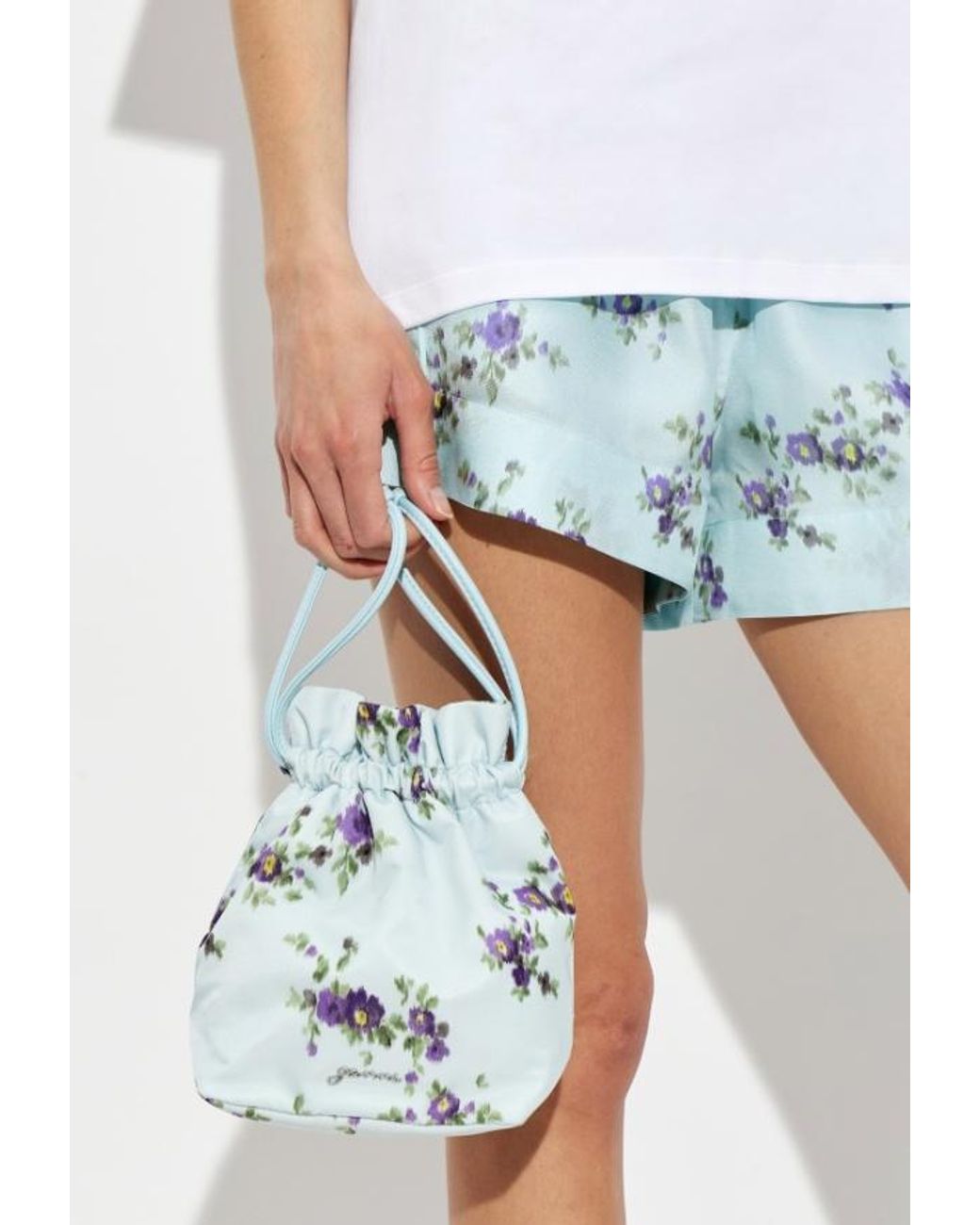 Ganni Blue Printed Pouch