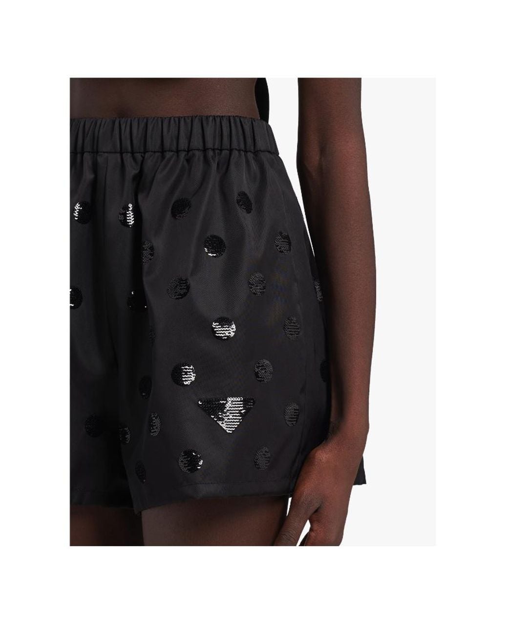 Prada Black Re-Nylon Sequinned Shorts