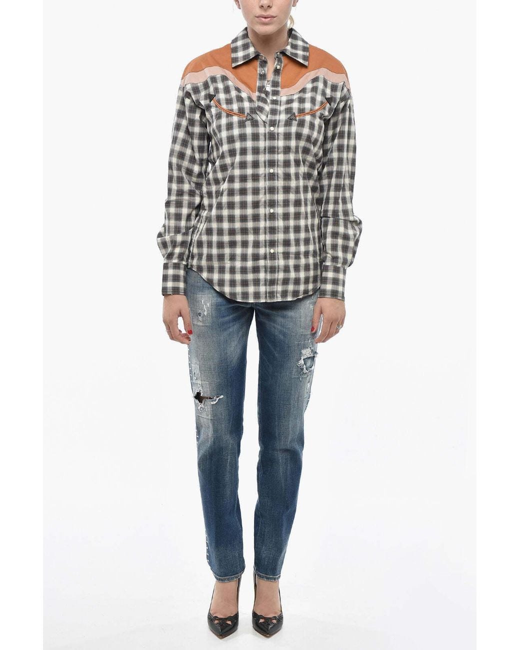 DSquared² Black Western Plaid Shirt