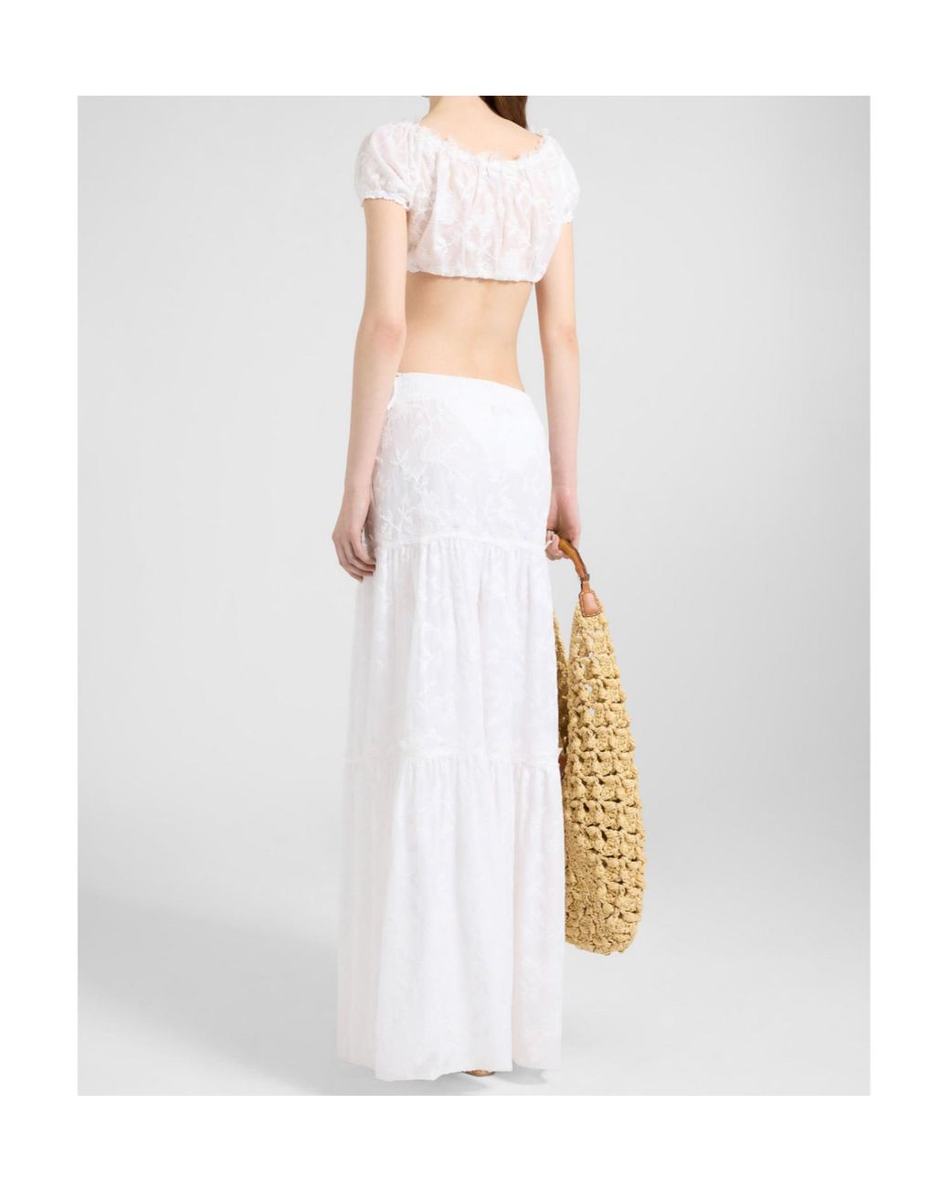 Ermanno Scervino White Pleated Midi Skirt